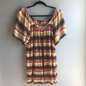 🦩Fever / Striped Short Sleeve Sweater - 2X (EUC)